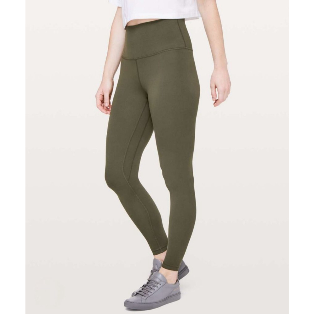 LULULEMON Align High Rise Full Length Leggings 28" Size 4 Olive Green 146